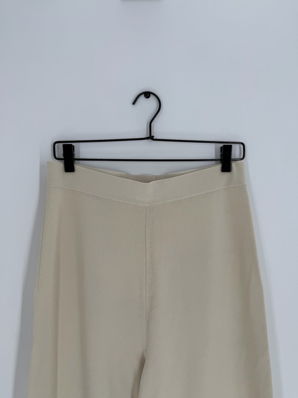 Cos Straight Leg Knitted Elasticated Waistband Trousers In Beige